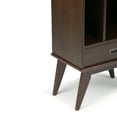 thumbnail image 2 of Draper 64 inch x 22 inch Solid Wood Mid Century Modern Bookcase and Storage Unit in Medium Auburn Brown, 2 of 12