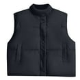 thumbnail image 4 of Daznico Winter Sleeveless Quilted Down Vest with Stand Collar Short for Warmth Outerwear,Womens Vest,XL, 4 of 5