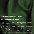 thumbnail image 2 of 400 Thread Count Olympique de Coton Grand Feuille Ensemble Solide Chasseur Vert, 2 of 5