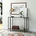 thumbnail image 4 of Evelyn&Zoe Vireo 42" Wide Rectangular Console Table with MDF Shelf, Blackened Bronze/Limed Oak, 4 of 8