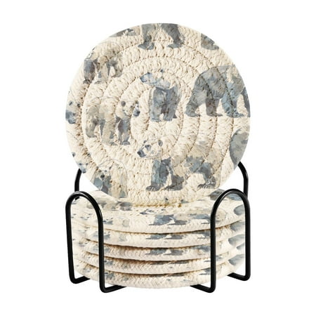 

6 coil coasters 3.94x3.94x0.24 inch water coasters Drink coasters with cup holders Absorbent coasters Heat resistant for bar protection Polar Bear