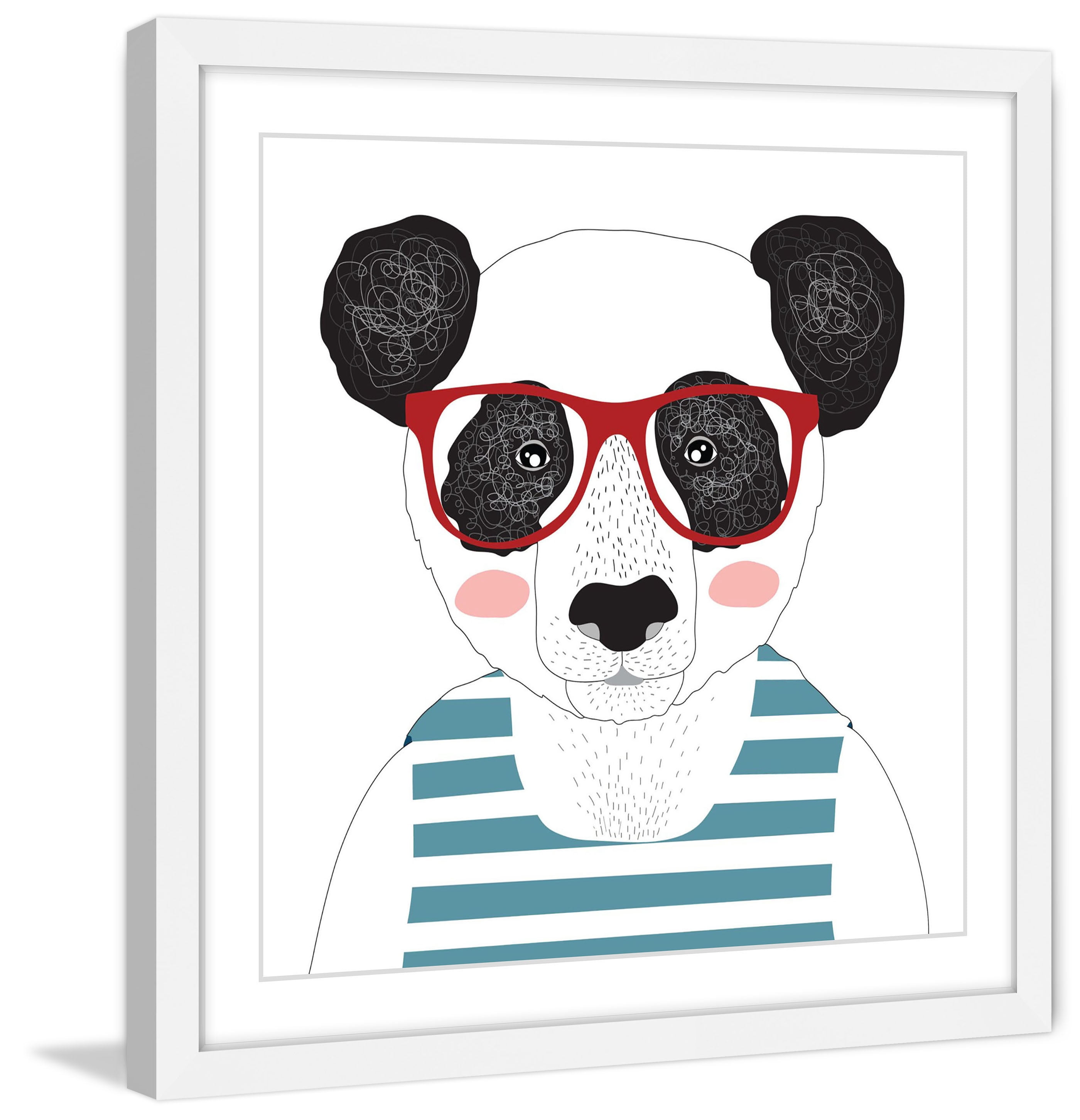 "Bear in Glasses" Framed Painting Print