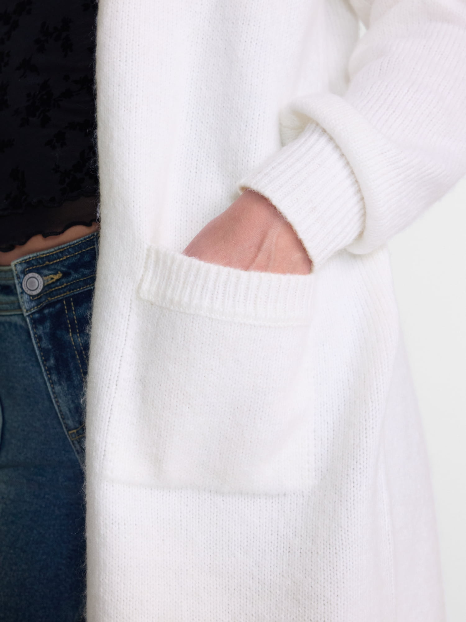 No Boundaries Open Front Duster Cardigan, Midweight, Women's and Women’s Plus XXS-4X
