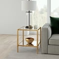 thumbnail image 2 of Evelyn&Zoe 20" Brass Metal/Glass Side Table, 2 of 8