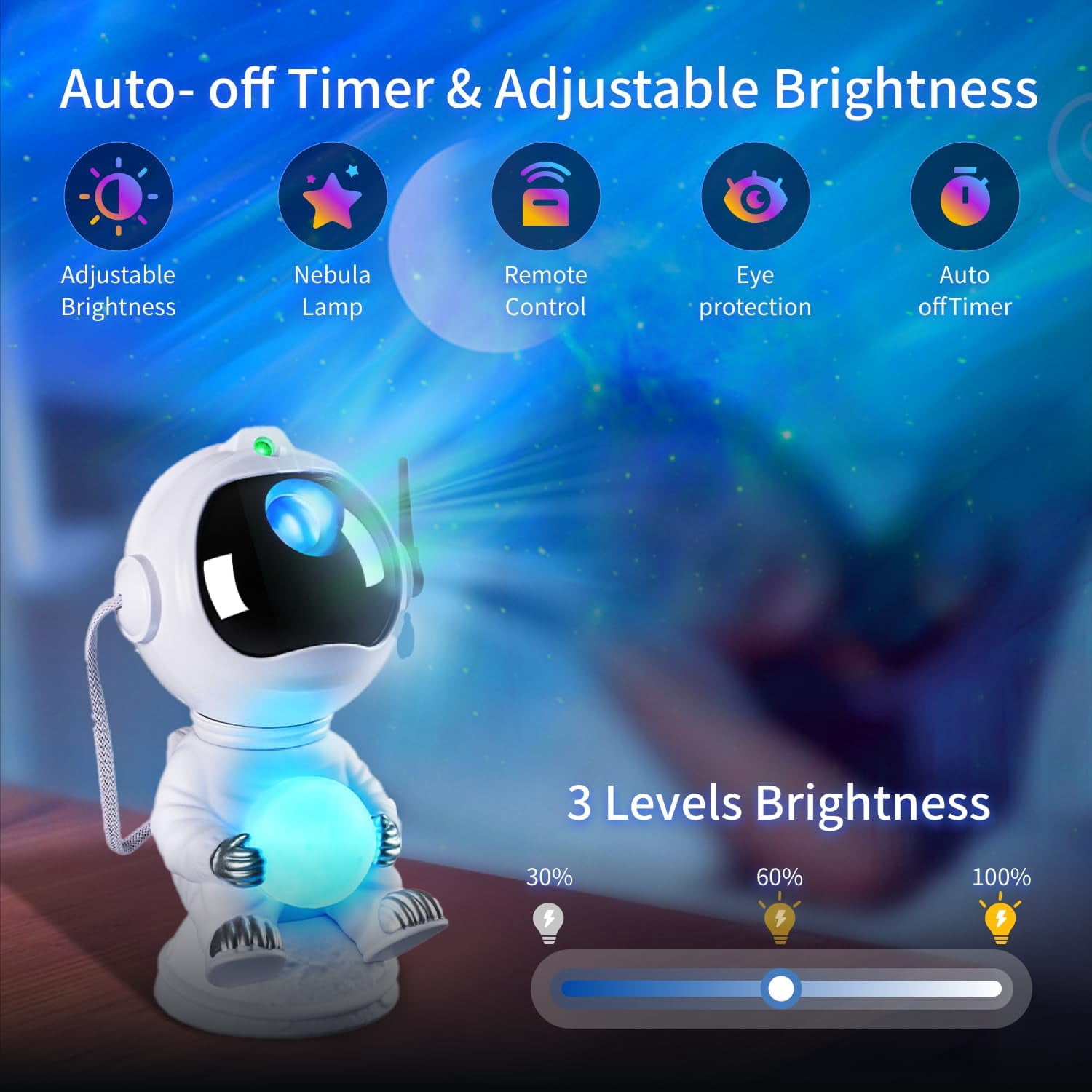 Astronaut Star Projector Galaxy Night Light, Space Projector, 2024 Upgrade Starry Nebula Ceiling Projection Lamp Remote Control for Party Wedding Garden Indoor Décor Gifts for Kids Adults Standing