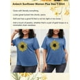 thumbnail image 6 of Anbech Sunflower Plus Size T-Shirts for Women Graphic Sunflowers Print Oversize Short Sleeves T-Shirt with Round Neck, 6 of 9
