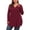 Wine Red, variant on PINKSIR Plus Size Henley Shirts for Women V Neck Button Long Sleeve Flowy Tunic Tops Curved Hem Fall Blouse Black 2X