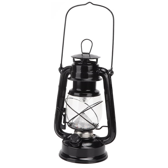 Vintage Camping Lantern, 24h Battery Life Soft Light Rechargeable Kerosene Lamp For Travel Black