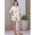thumbnail image 2 of DARING DIVA Women's 2 Pieces Beach Outfits Printed Button Down Shirt and Shorts XS White, 2 of 6
