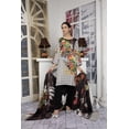 thumbnail image 2 of Pakistani Linen Salwar Kameez Indian Dresses for Women Ready to Wear 3 Pieces (3X-Large, Black & White), 2 of 6