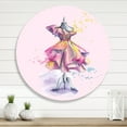 thumbnail image 2 of Designart 'Beautiful Purple Dress With Folds On Fashion Mannequin' French Country Circle Metal Wall Art 23x23 - Disc of 23, 2 of 5