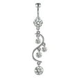 thumbnail image 6 of Designice 14G Belly Button Ring,Long Belly Button,CZ Navel Rings,Piercing Jewelry,Silver,7 Pcs, 6 of 10