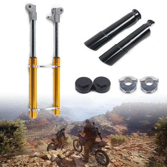 Dwellnix Small mini Triple Dirt Pit Bike Pro Trail Front Fork Shocker 2 Stroke 49CC