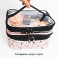 thumbnail image 3 of Toiletry Bag Large Capacity Clear Double Layer Cosmetic Bag Travel Makeup Bag, 3 of 10