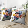 thumbnail image 3 of LALILO Throw Pillow Covers Watercolor Bold And Flowers Flower Cushion Cover 18" x 18", 2 Pack, 3 of 6