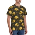 thumbnail image 4 of Yiaed Cute Cartoon Bees Print Mens Short Sleeve Tight Fit T-Shirt, Crewneck Casual Tee-X-Large, 4 of 5