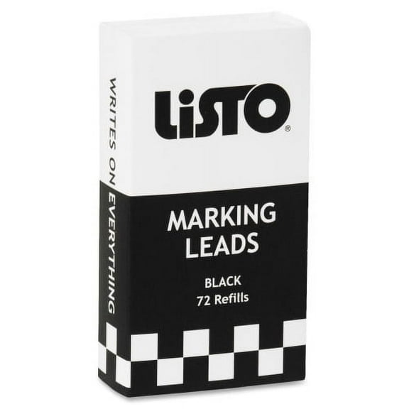 Listo Marking Pencil Refills Black - 72 / Box