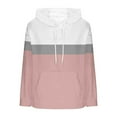 thumbnail image 4 of Women’s Colorful Oversized Hoodie Long Sleeve Gradient Color Block Sweatshirt with Drawstring and Pockets Fall Winter Loose Casual Hooded Top for Everyday Comfort and Style, 4 of 5