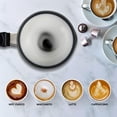 thumbnail image 6 of Ovente Electric Double Wall Insulated Non Stick Milk Frother and Steamer Hot & Cold 5 Ounce 10 Ounce Heated Capacity Warmer Whisker for Latte Cappuccino Espresso Coffee Hot Chocolate Black FR4810B, 6 of 8