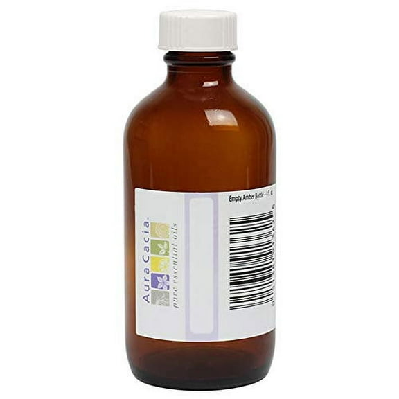 Aura Cacia Bottle - Glass - Amber with Writable Label - 4 oz