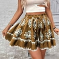 thumbnail image 6 of Levmjia Womens Fashion Shorts High Waisted Bohemian Printed Wide Leg Casual Shorts With Elastic Waistband Soft Fabric For Vacation Beach and Daily Wear, 6 of 9