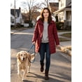 thumbnail image 4 of Wantdo Women's Winter Coat Warm Winter Jacket Recycled Waterproof Jacket Outerwear Coat Wine Red M, 4 of 11