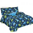 thumbnail image 2 of Edredón tamaño twin de 6 piezas para niños, niño y niña, diseño estampado, juego de cama en bolsa con fundas, sábana/sábana ajustable, edredón y almohada de juguete, ropa de cama suave azul, 2 of 3