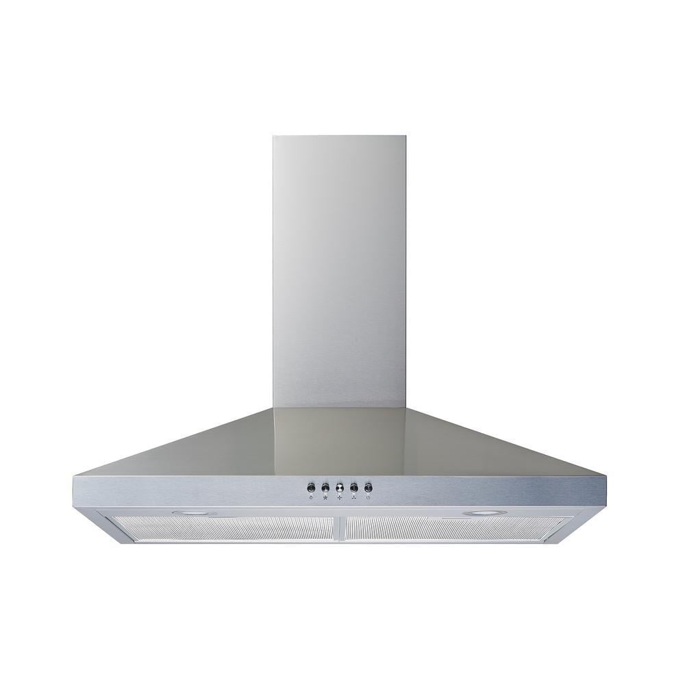 Wall Mount Range Hood Stainless Steel Convertible LED Light Exhaust Vent 30 in