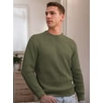 thumbnail image 5 of Coshow Mens Crewneck Pullover Sweater Waffle Textured Long Sleeve Knitted Sweaters, 5 of 8