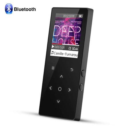 Mp3 8gb With Fm Radio 8GB Bluetooth 4.0 MP3 Player with 1.8 Inch Touch Screen plus Backlight, FM Radio Music Player, Hommie J2, Black ()
