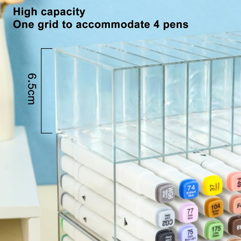 Acrylic Transparent Marker Holder Stationery Storage Box Pen