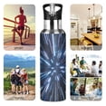 thumbnail image 4 of ALAZA Space Light Blue Neon Stripes Water Bottle Insulated Flask Stainless Steel Straw Lid 20 oz, 4 of 6