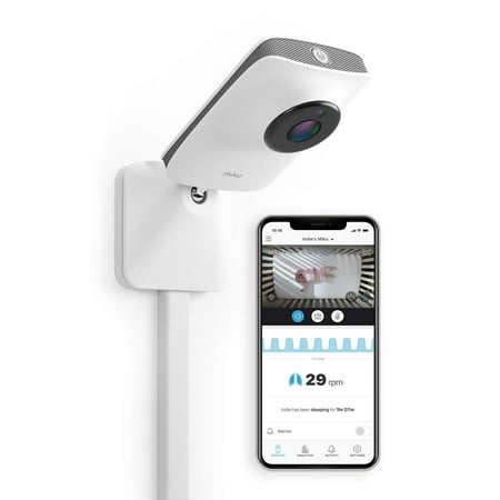 Miku Smart Baby Monitor - Breathing & Movement Monitor - HSA/FSA Approved - Real-Time Breathing & Sleep Tracking - HD Video & Audio, Night Vision, Two-Way Talk, Sound, Humidity & Temperature