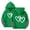 Green, variant on CPNG Girls Hoodies Tops Double Heart Print Long Sleeve Hooded Sweatshirts with Front Pocket Kids Loose Fit Daily Pullover Sweatshirt