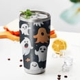 thumbnail image 3 of 30oz Colorful Halloween Ghosts Pattern Tumblers Stainless Steel Tumbler with Lid and Straw,Vacuum Insulated Double Wall Travel Tumbler Cups Mug with Cleaning Brush for Coffee,Tea, 3 of 7