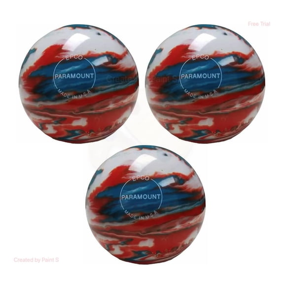 BuyBocceBalls New Listing - (4 3/4 inch- 3lbs. 8 oz.) Pack of 3 EPCO Duckpin Bowling Balls - Marbleized - Turquoise, Orange & White