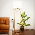 thumbnail image 2 of Radiant Aura Brass Ring Base Metal Floor Lamp, 2 of 5