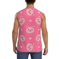 thumbnail image 4 of Uemuo Cartoon Pigs and Hearts Pattern Men's Sleeveless T-Shirt,Muscle Athletic Tank Top, Moisture-wicking Quick-dry Breathable Classic Tee Top for Gym Run Outdoor Sports-, 4 of 8