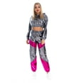 thumbnail image 5 of IBTOM CASTLE Women's Rave Outfit Shiny Crop Top Hoodie Casual Long Pants Hooded Workout Sweatshirt Dance Clubwear XL Gray, 5 of 8
