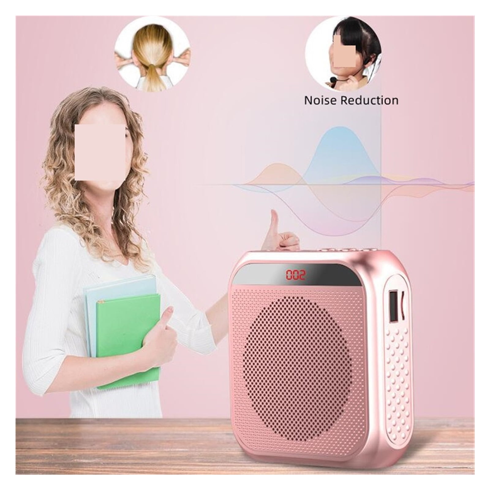 Voice Amplifier Megaphone Audio Speaker With Microphone Rechargeable Ultralight Loudspeaker With Mini LCD Screen For Teacher ,Easy to Operate