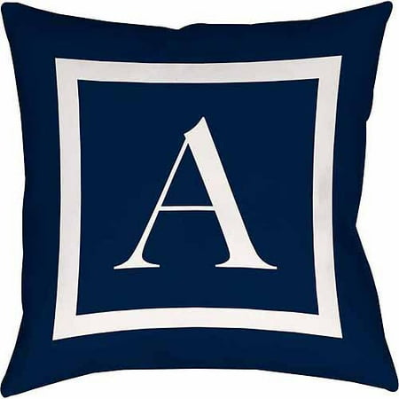 Thumbprintz Classic Block Monogram Decorative Pillow, Blue