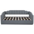 thumbnail image 6 of Full Size Upholstered Daybed with Underneath Hydraulic Storage, Linen Fabric Upholstered Sofa Bed with Sturdy Wood Slats Support and Solid Legs, Space-Saving Design (Gray), 6 of 9