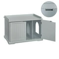 thumbnail image 6 of Unipaws Designer Cat Washroom Storage Bench, Litter Box Cover with Sturdy Wooden Structure, Spacious Storage, Easy Assembly, Fit Most of Litter Box, Gray, 6 of 12