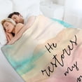 thumbnail image 5 of Bible Verses Psalm 23 3 Throw Blanket Inspirational Prayers Quotes Flannel Blanket Soft Sofa Decor Blanket Gifts for Women Men 60"x80", 5 of 6