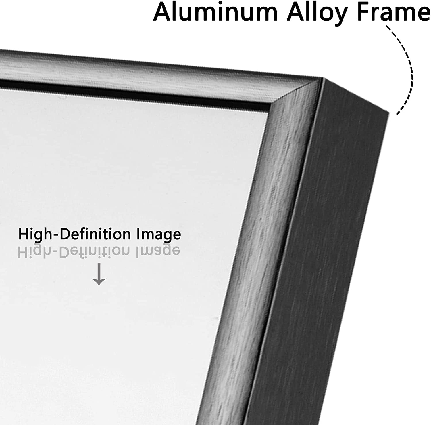 Wall Mirror 47"x22" Large Mirror Wall-Mounted for Bedroom Bathroom Living Room Aluminum Alloy,Black,no Stand
