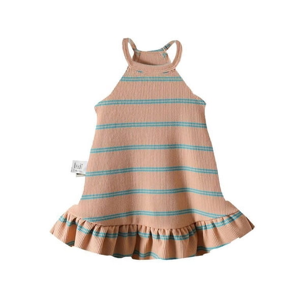 Girls Spring Dress Baby Daisy Stripe Beach Clothes Girls Fancy Dress Size 3-4T