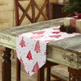 thumbnail image 3 of Table Runner Dresser Scarves Christmas Striped Red Xmas Tree Cotton Linen Burlap Table Cover Winter Snow Polka Dot on White Table Runners for Family Kitchen Dining Holiday Party Banquet Decor, 3 of 5