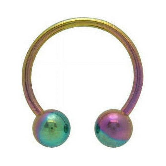Multi Color Titanium 14 Gauge Horseshoe Ring