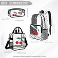 thumbnail image 4 of Kuiaobaty Vintage Cherry Print Clear Backpack with Pencil Case Polka Dot Print Bookbag and Lunch Bag with Side Pockets Transparent Backpack with Lunch Box for School, 4 of 5