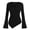 Black, variant on Women's Sweater Top Cowl Neck Ribbed Knit Long Flare Sleeve Fall Winter Fitted Blouse